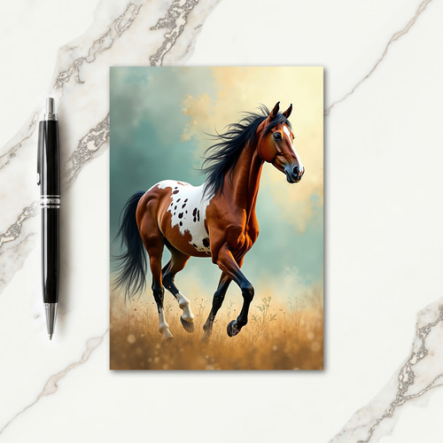 Majestic Birthday Running Steed Card