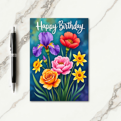 Majestic Bloom Birthday Card