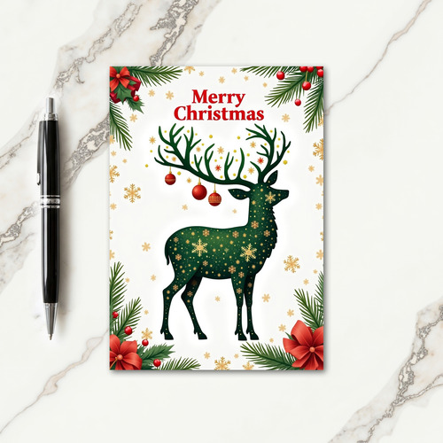 Majestic Deer Christmas Card