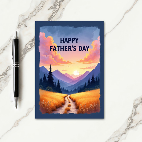 Majestic Fathers Day Sunset Card
