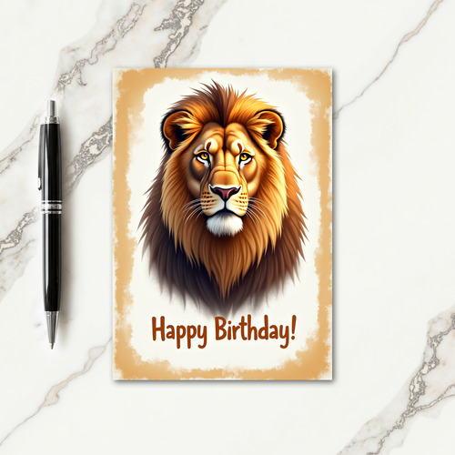 Majestic Lion Birthday Card