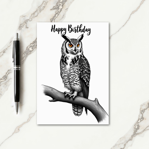 Majestic Owl Birthday Card