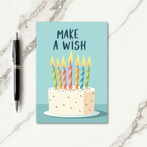 Make A Wish Square Cake Card