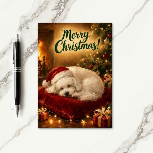 Maltipoo Christmas Card
