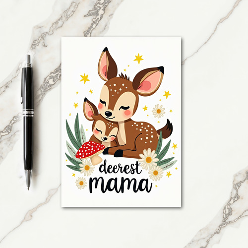 Mama And Baby Love Art Card