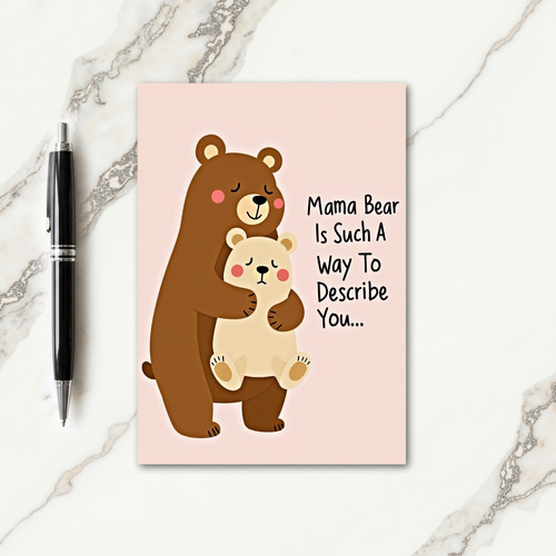 Mama Bear Illustration Card