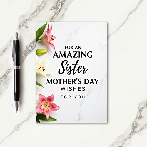 Marble Mothers Day Wishes Card