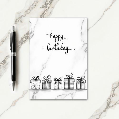 Marble Style Birthday Card