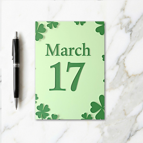 March 17 Green Celebration Card