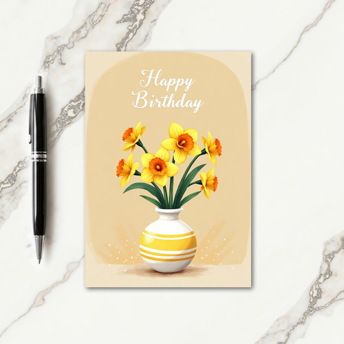 Marigold Birthday Vase Card