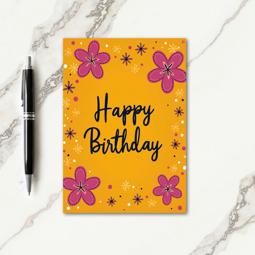 Marigold Blossom Birthday Card
