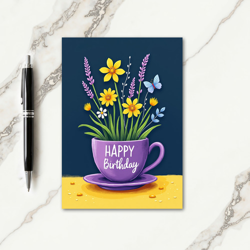 Marigold Pot Birthday Card