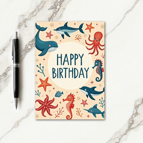Marine Birthday Art Card