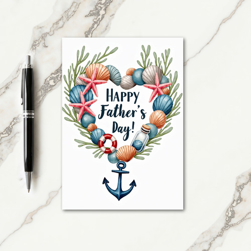 Marine Fathers Day Art Card
