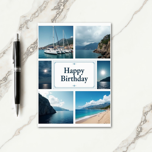 Marine Mosaic Birthday Card