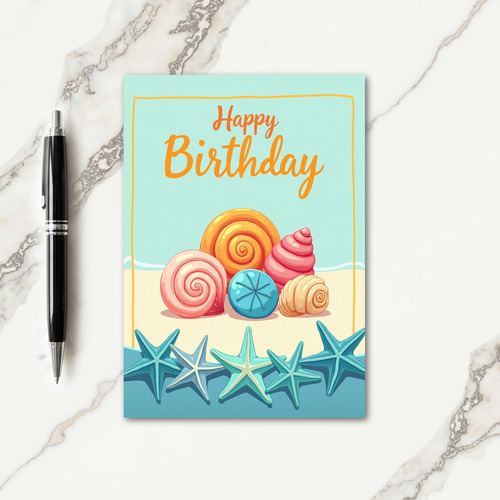 Marine Shells Birthday Card