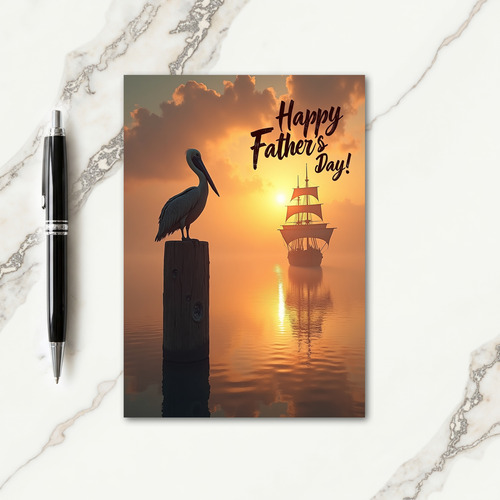 Maritime Fathers Day Sunset Card