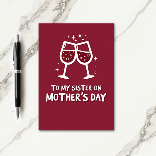 Maroon Cheers Mothers Day Card