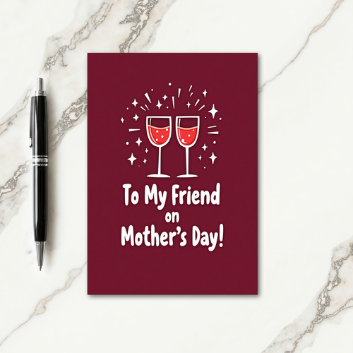 Maroon Mothers Day Toast Card