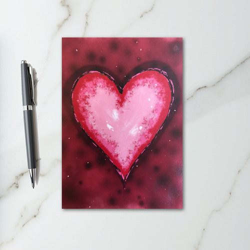 Maroon Pink Grungy Valentines Day Card