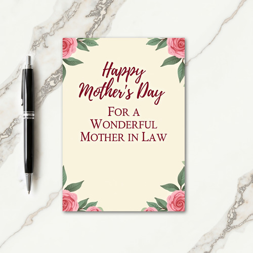 Maroon Script Mothers Day Card