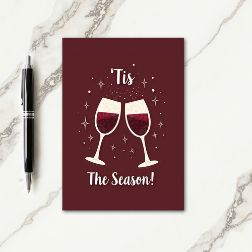 Maroon Toast Christmas Card