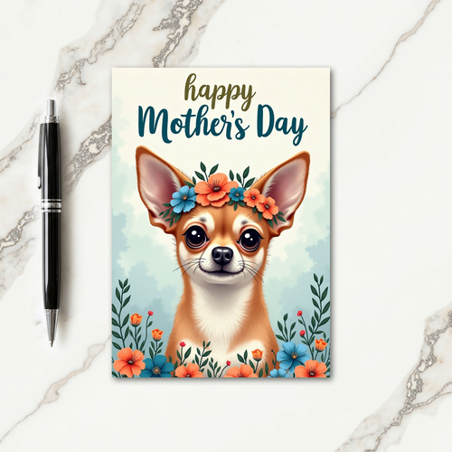 Matte Canine Floral Card