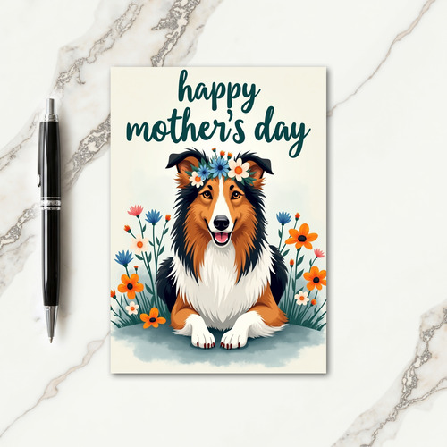 Matte Canine Floral Friend Card