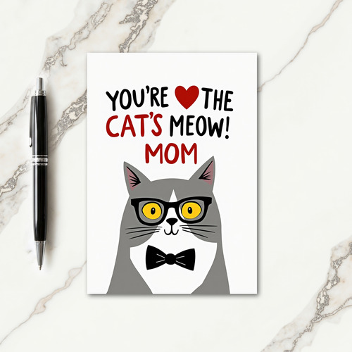 Matte Cool Cat Mom Card