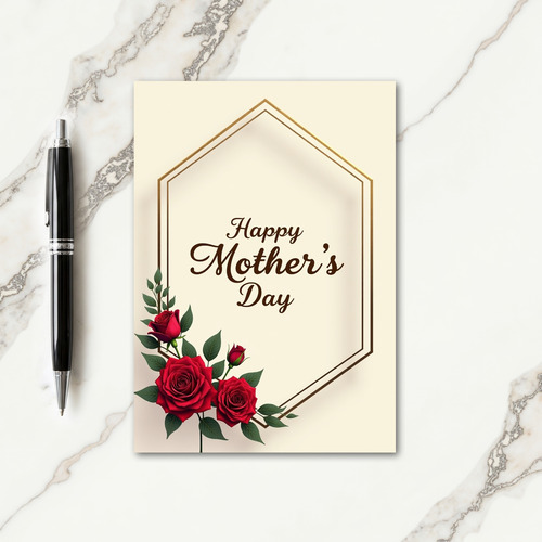 Matte Crimson Floral Card