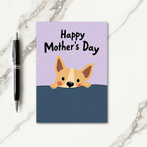 Matte Cute Dog Mothers Day Card