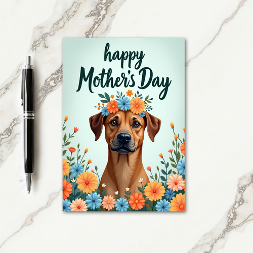 Matte Dog Floral Celebration Card