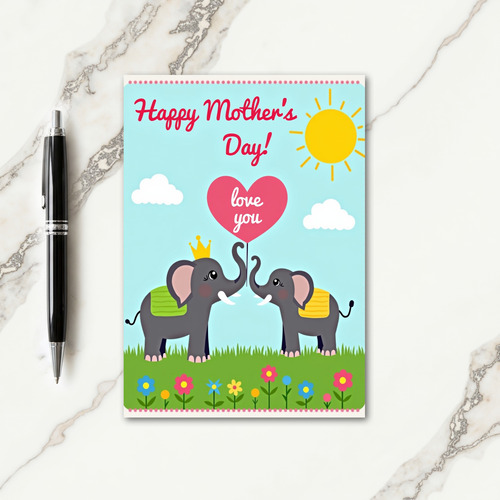 Matte Elephant Love You Card