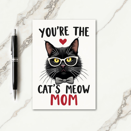 Matte Feline Youre The Best Mom Card
