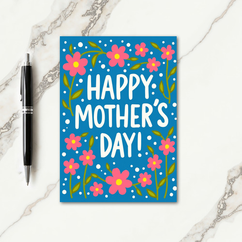 Matte Floral Thanks Card