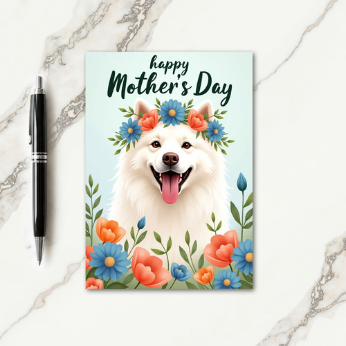 Matte Fluffy Dog Mothers Day Card