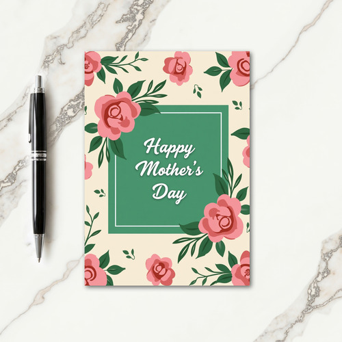 Matte Green Happy Mothers Day Card