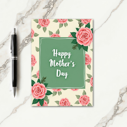 Matte Green Mothers Day Card