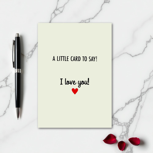 Matte I Love You Heart Card