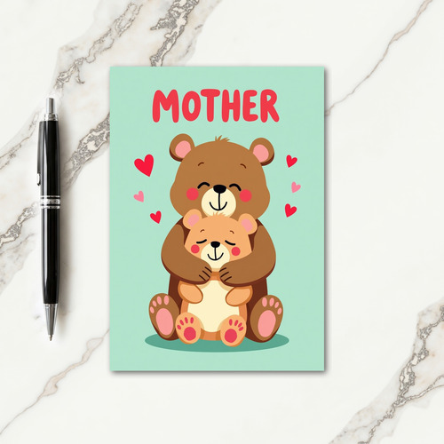 Matte Loving Bear Mother Card