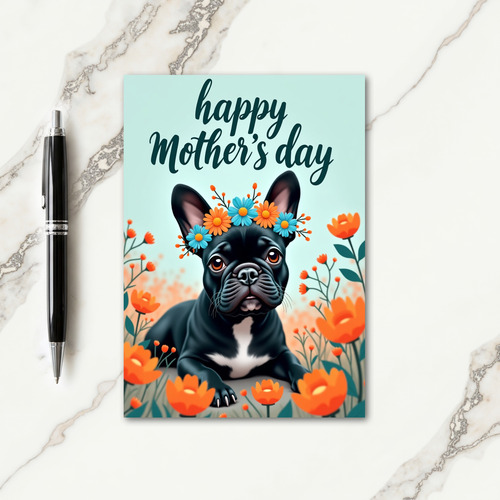 Matte Puppy Floral Friend Card