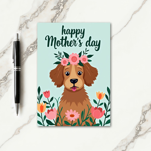 Matte Puppy Floral Love Card