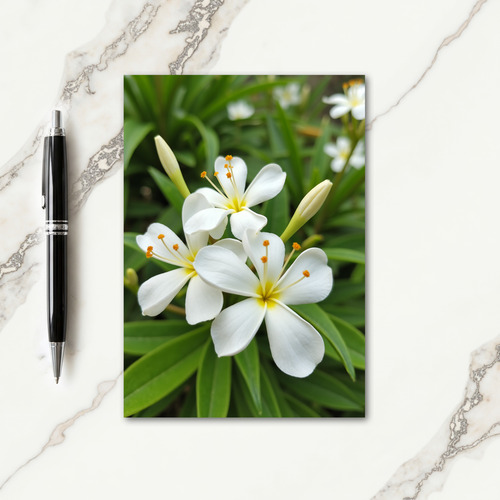Matte White Floral Photo Card