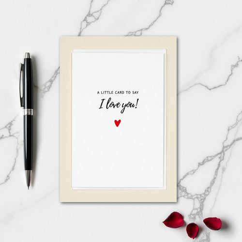Matte White Love Heart Card