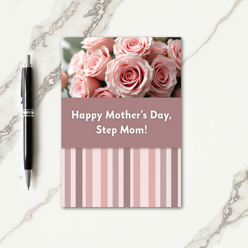 Mauve Stripes Mothers Day Card