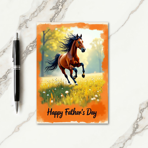 Meadow Equine Fathers Day Card