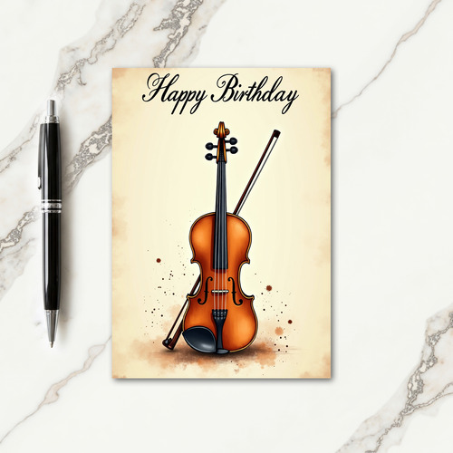 Melodic Birthday Violin Card
