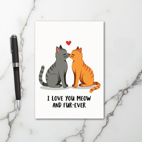 Meow And Furever Love Cats Card