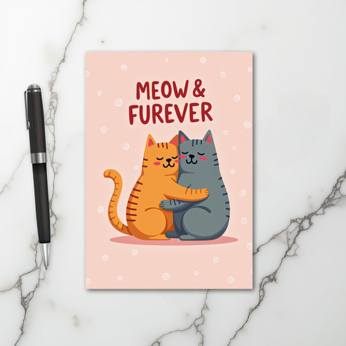 Meow Forever Cute Cat Love Card