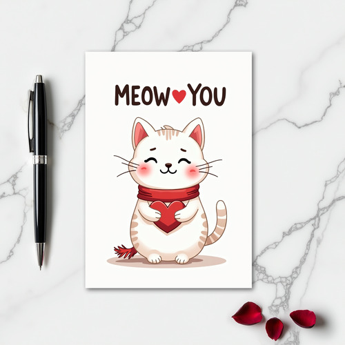Meow You Love Kitten Art Card